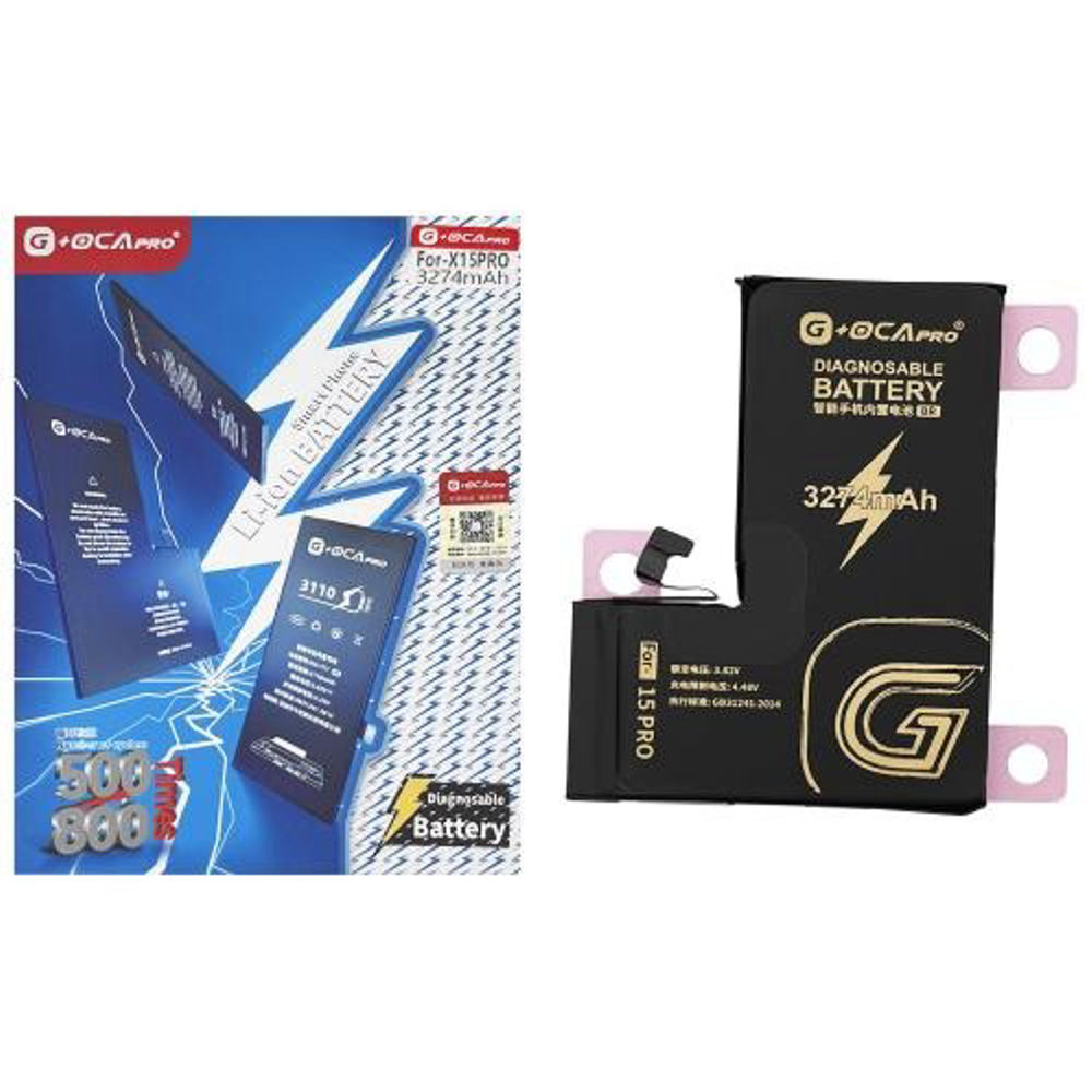 Batteria di ricambio per iPhone 15 Pro (G+OCA PRO) 3274mAh AUTODIAGNOSTICABILE