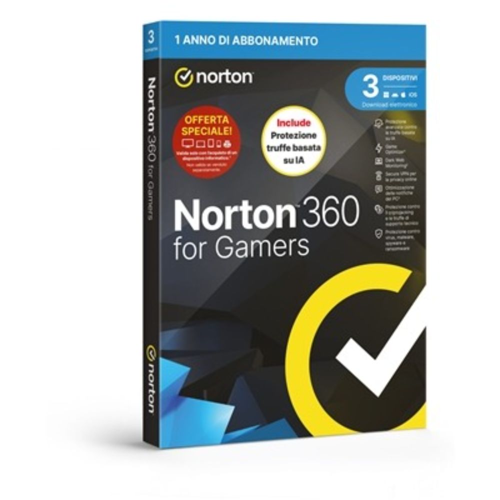 Software Antivrus Norton 360 per Gamers Attach - 3 Dispositivi 50GB (21483648)