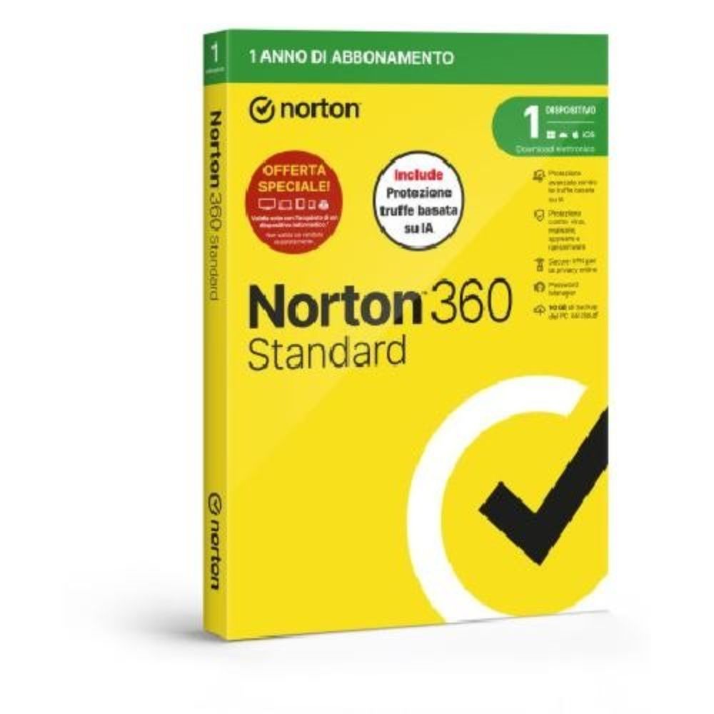Software Antivrus Norton 360 Standard Attach - 1 Dispositivi 10GB (21483708)