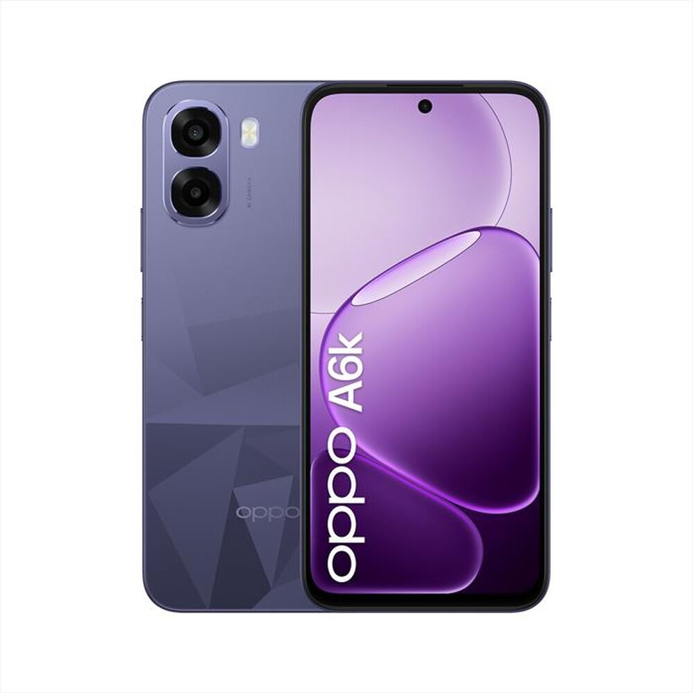 Oppo A6K 4G 4+256gb Crystal Black 6.75'' DS Smartphone Nuovo